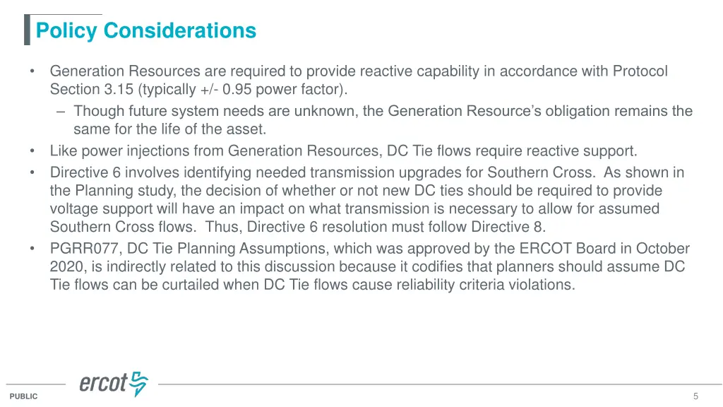 policy considerations