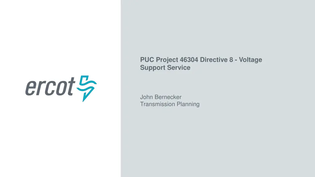 puc project 46304 directive 8 voltage support