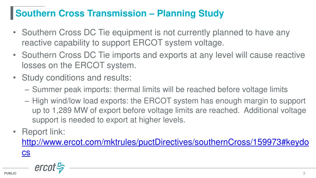 southern cross transmission planning study