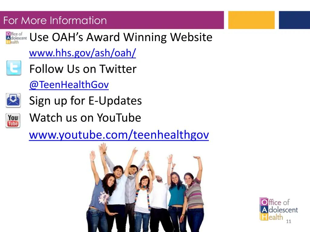 for more information