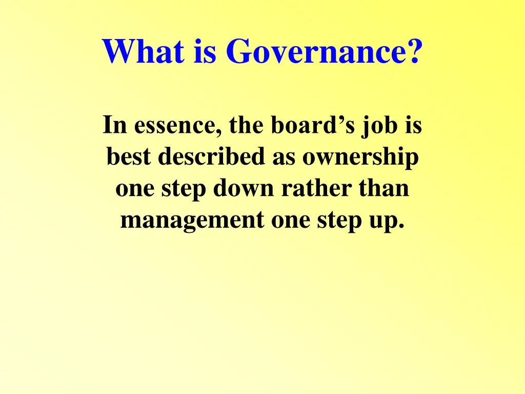 what is governance 1