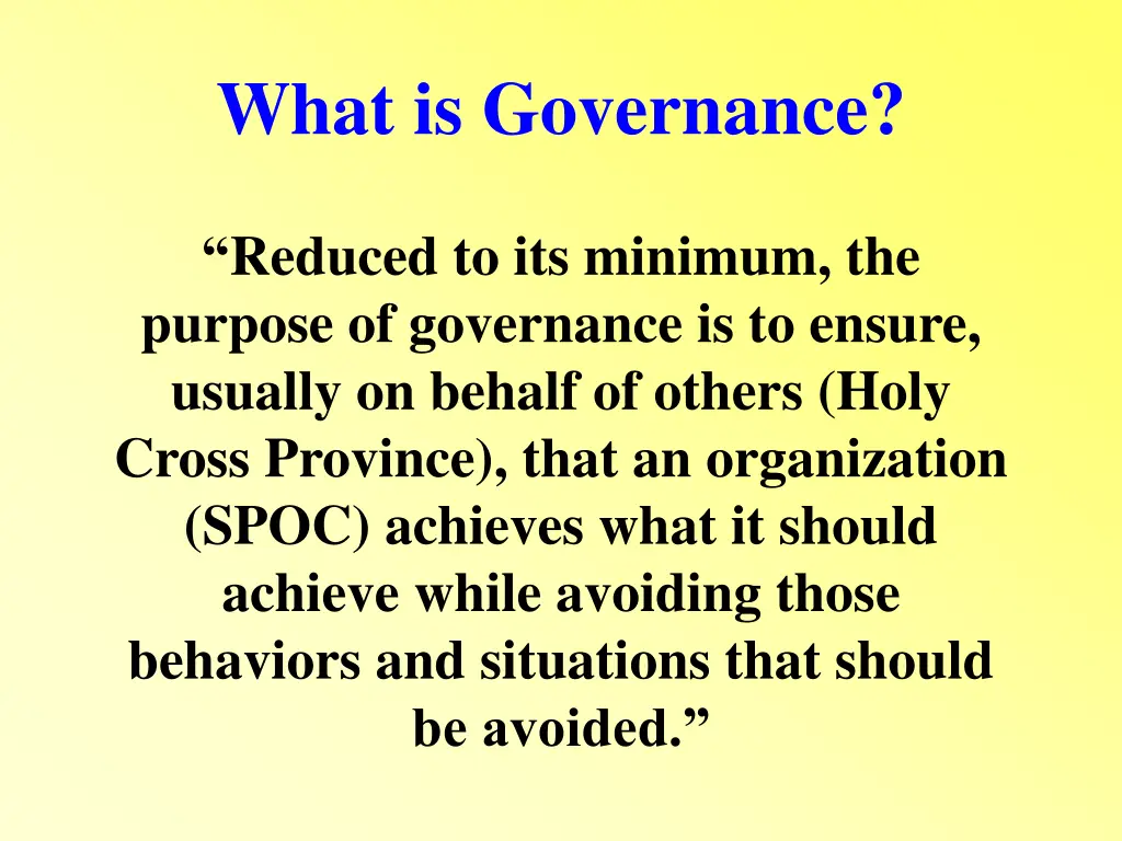 what is governance