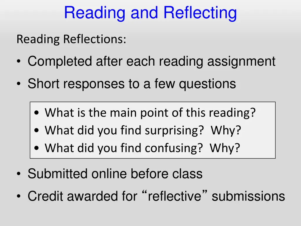 reading and reflecting
