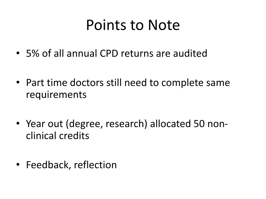 points to note