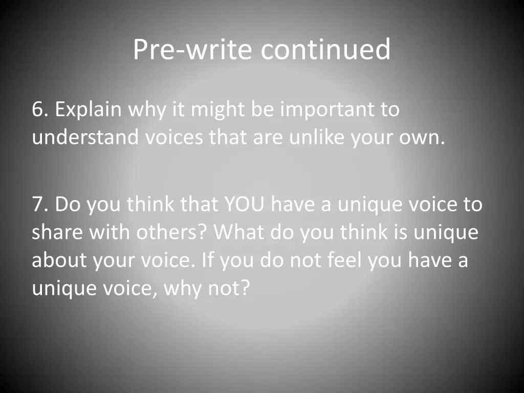 pre write continued 1