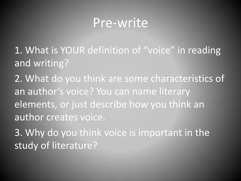 pre write