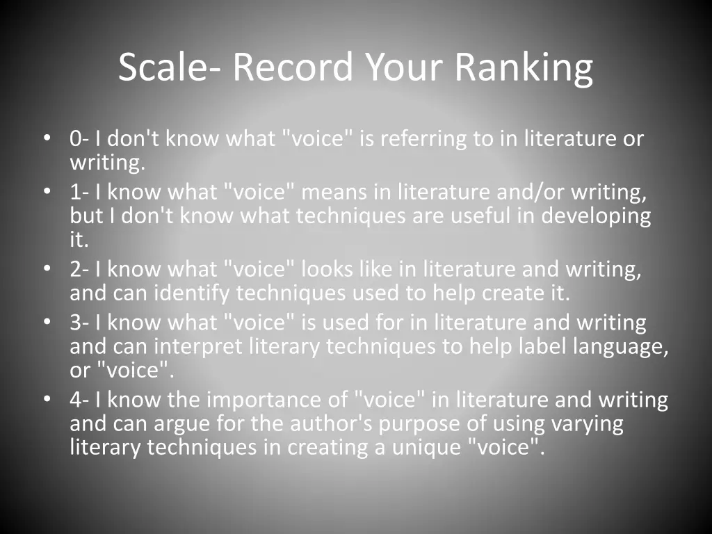 scale record your ranking