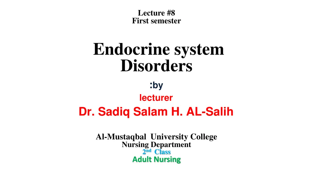 lecture 8 first semester