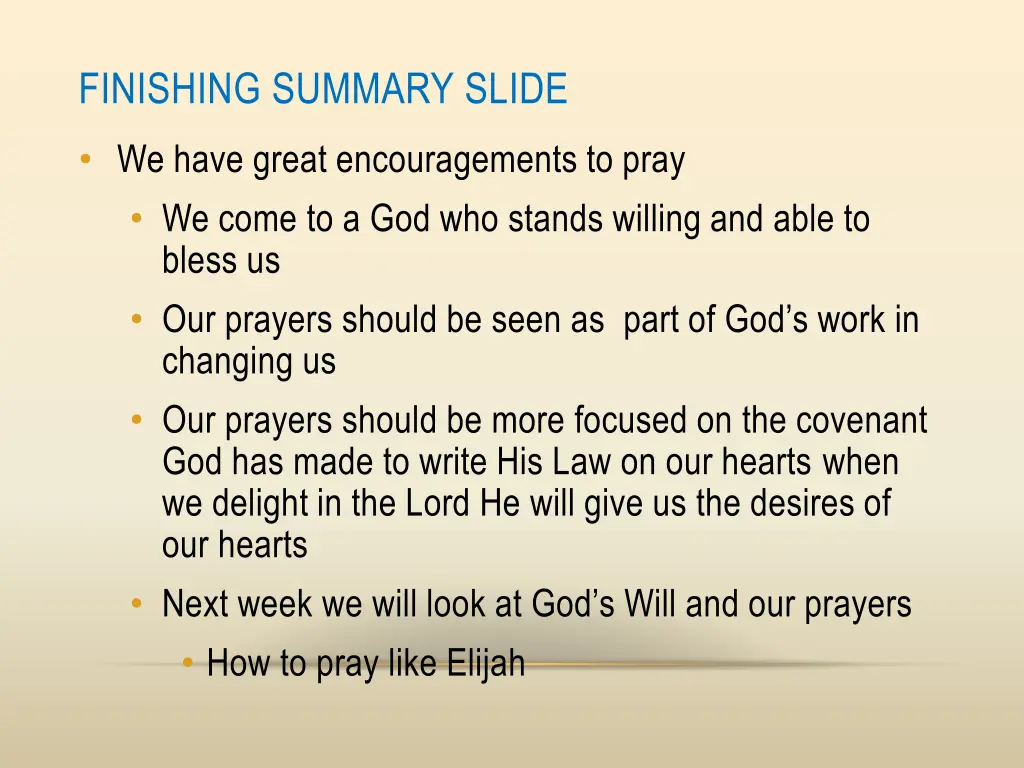 finishing summary slide