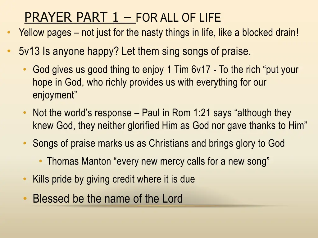 prayer part 1 for all of life yellow pages