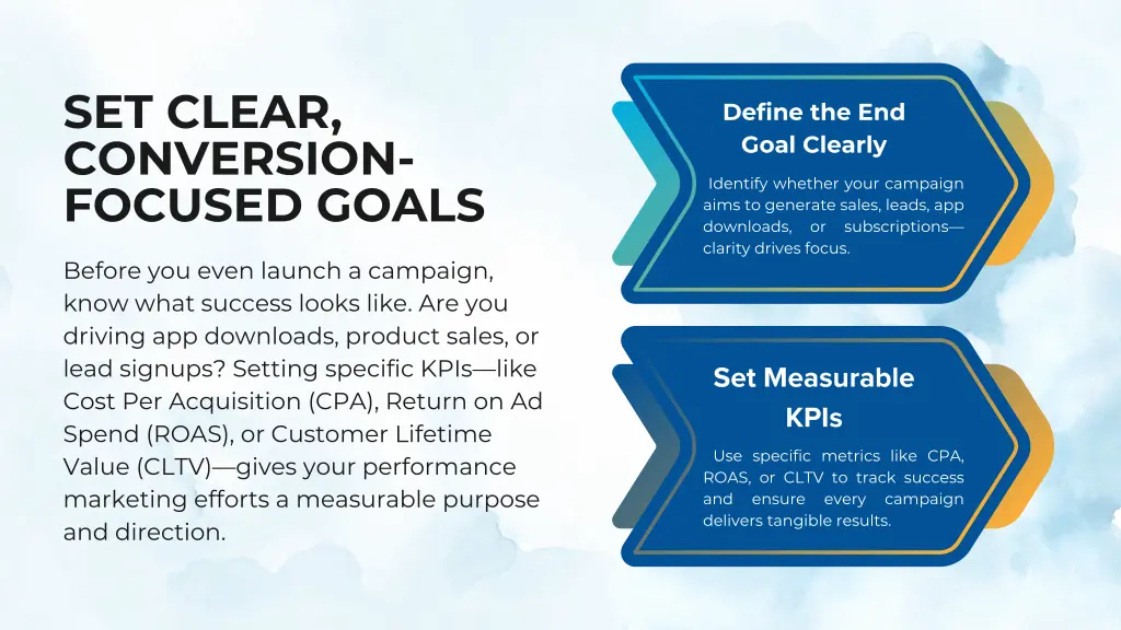 set clear conversion focused goals