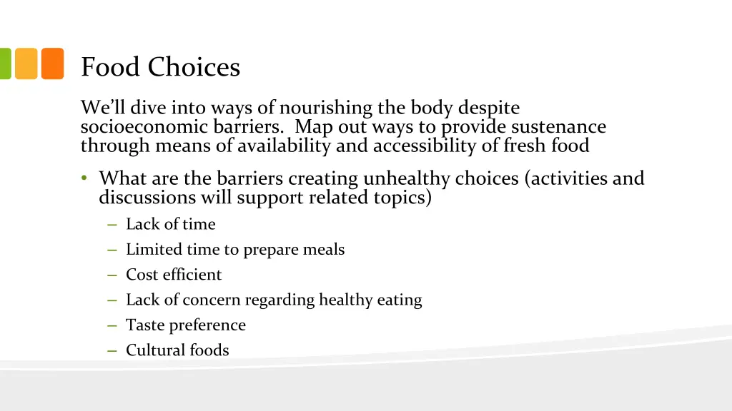 food choices