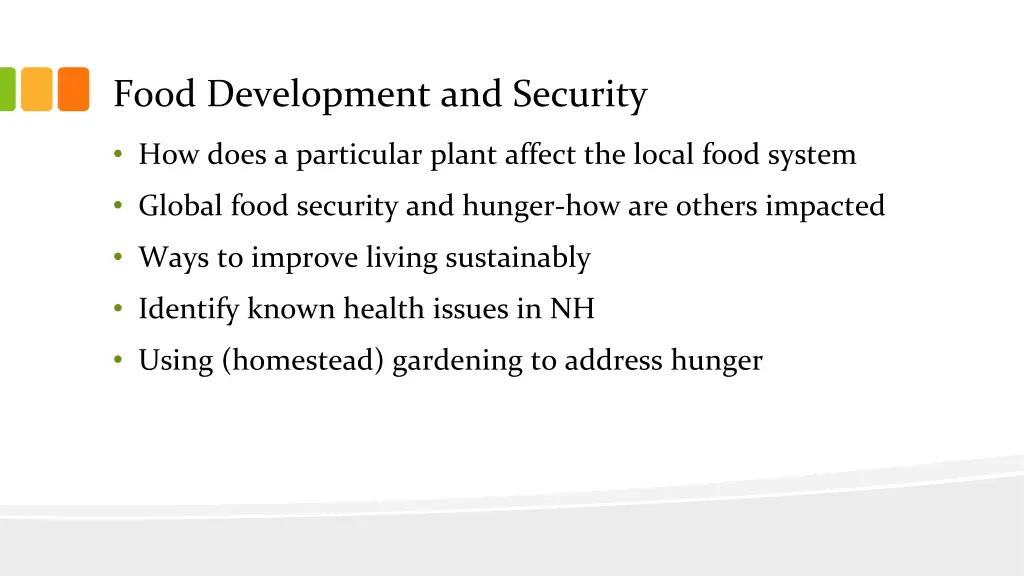 food development and security