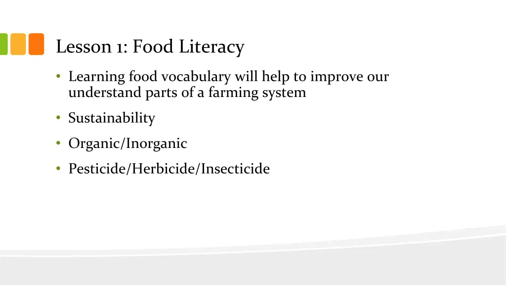 lesson 1 food literacy