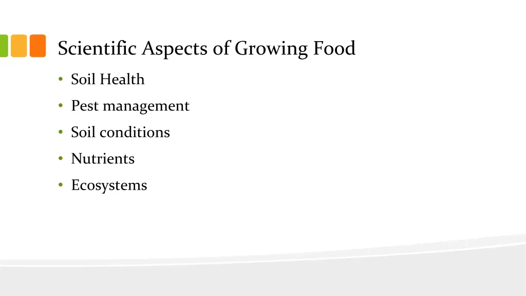 scientific aspects of growing food