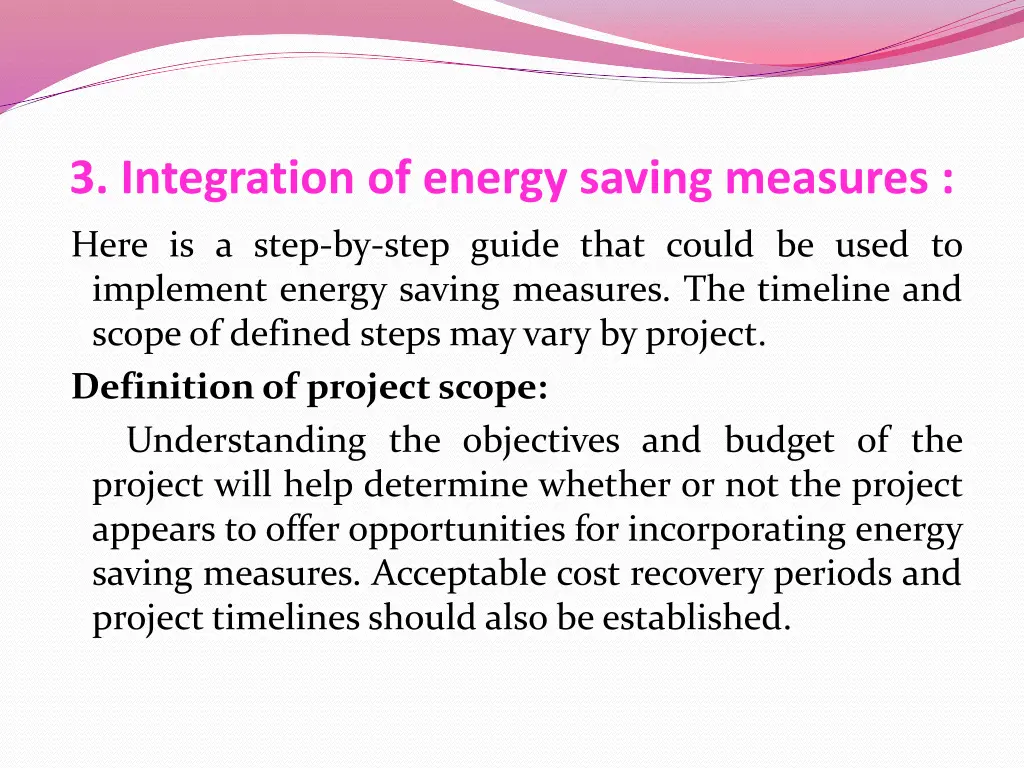 3 integration of energy saving measures