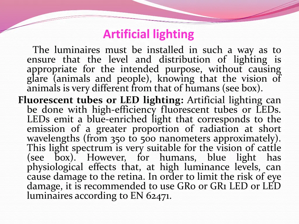 artificial lighting