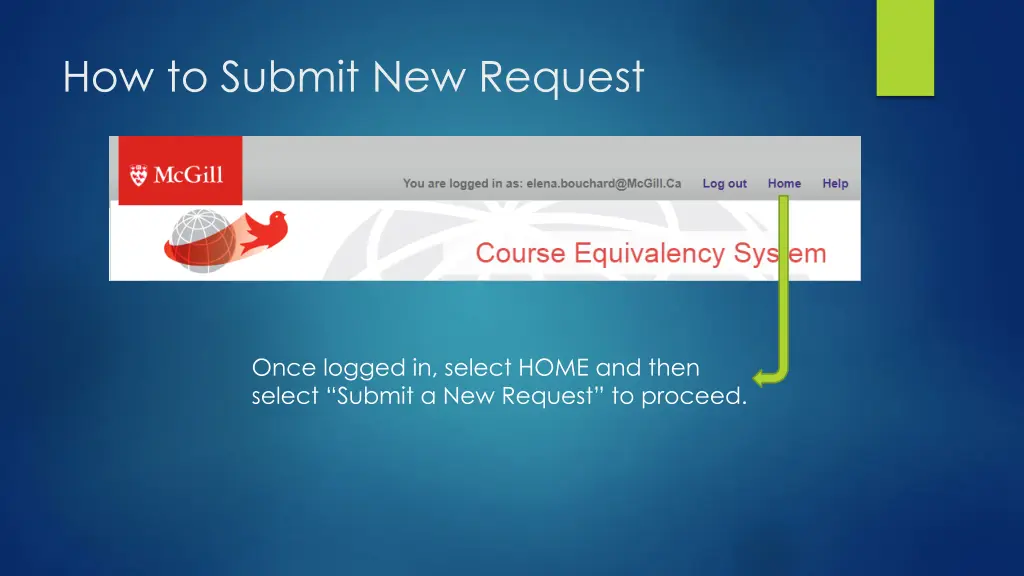 how to submit new request