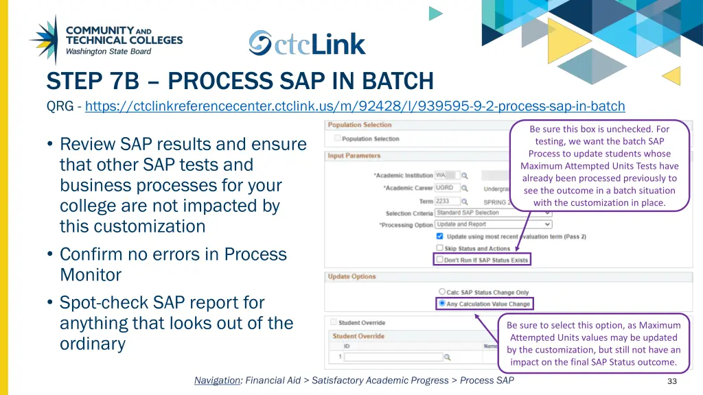 step 7b process sap in batch qrg https