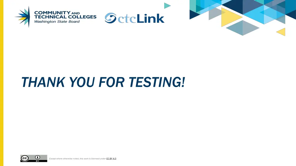 thank you for testing