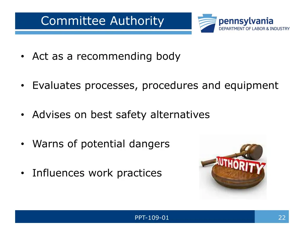 committee authority