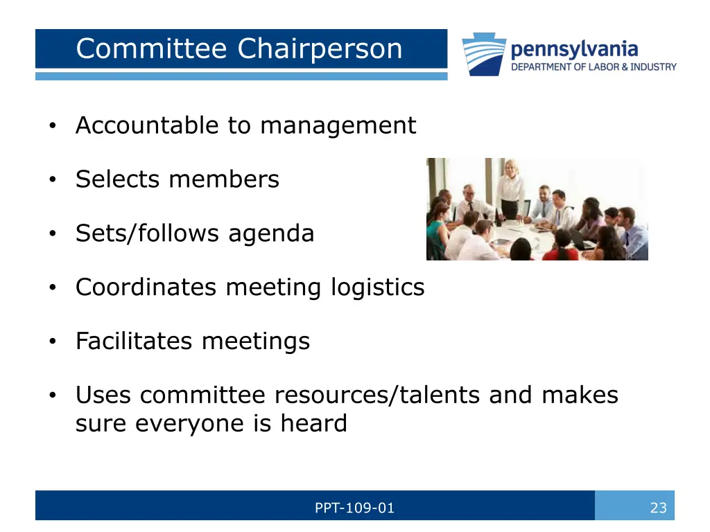 committee chairperson
