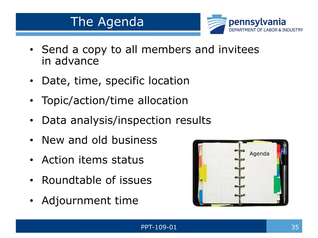 the agenda