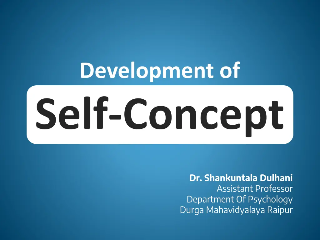 development of self concept