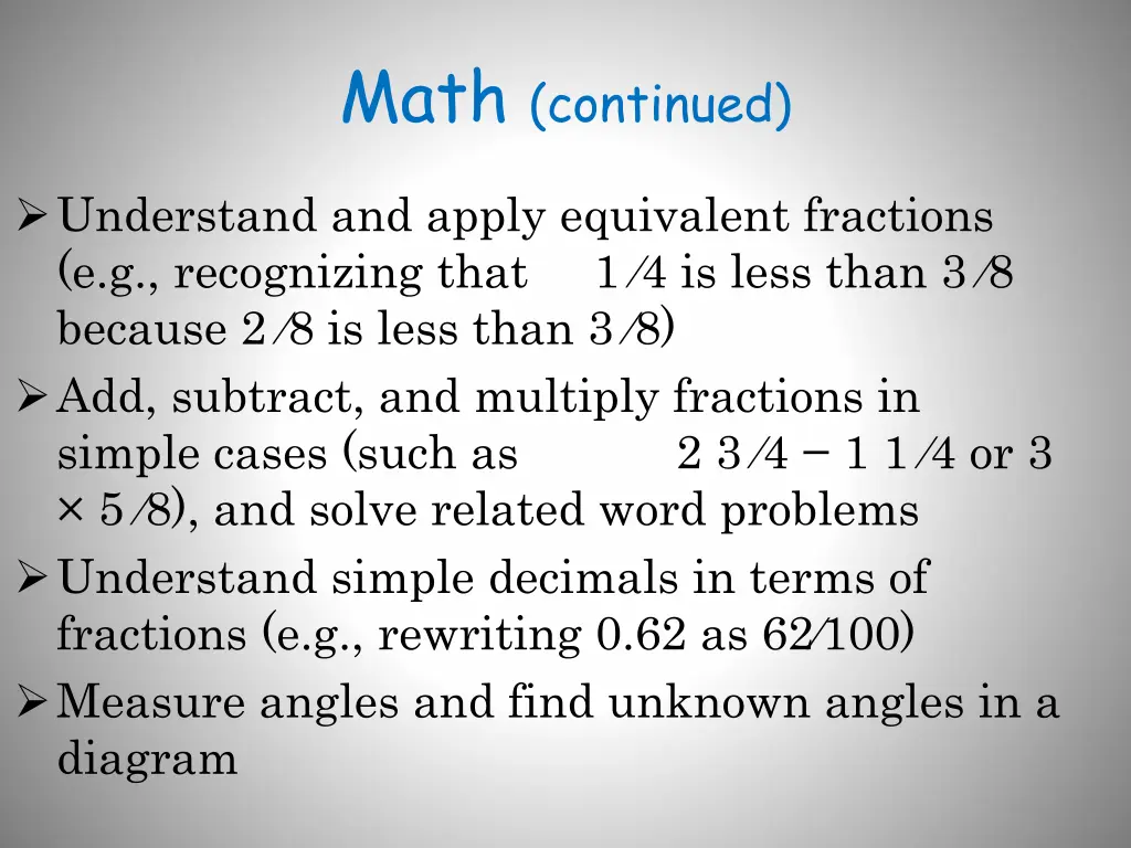 math continued