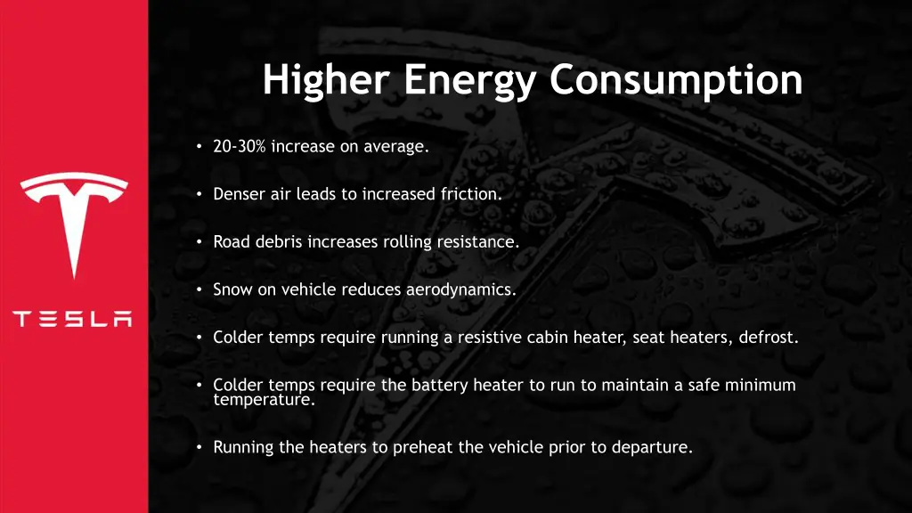 higher energy consumption