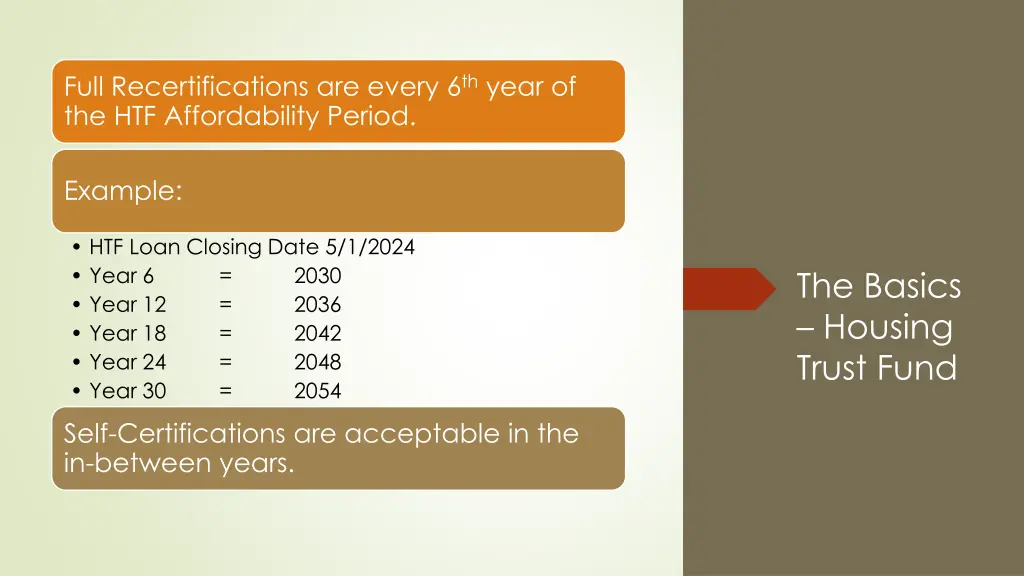 full recertifications are every 6 th year