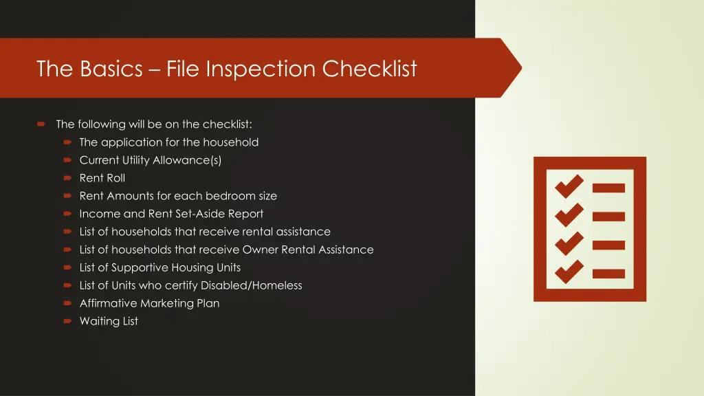 the basics file inspection checklist
