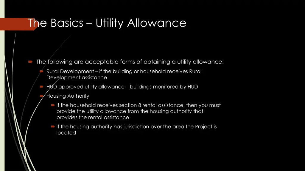 the basics utility allowance 1