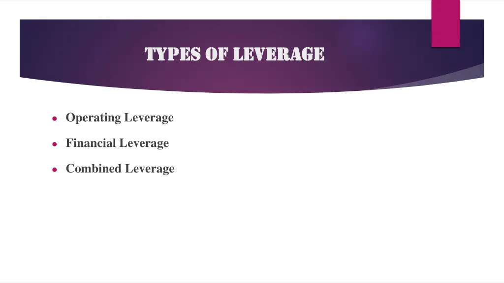 types of leverage types of leverage