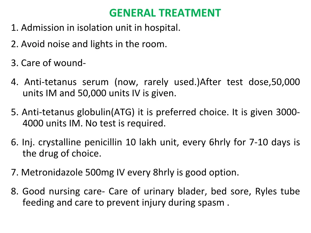 general treatment