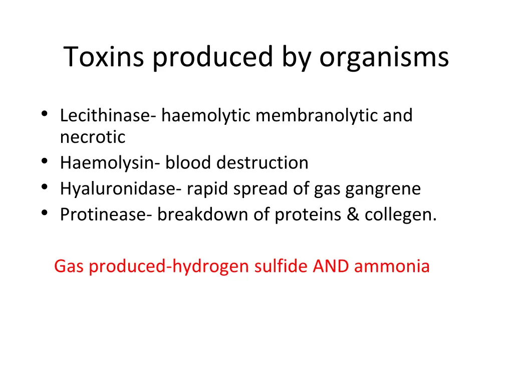 toxins produced by organisms