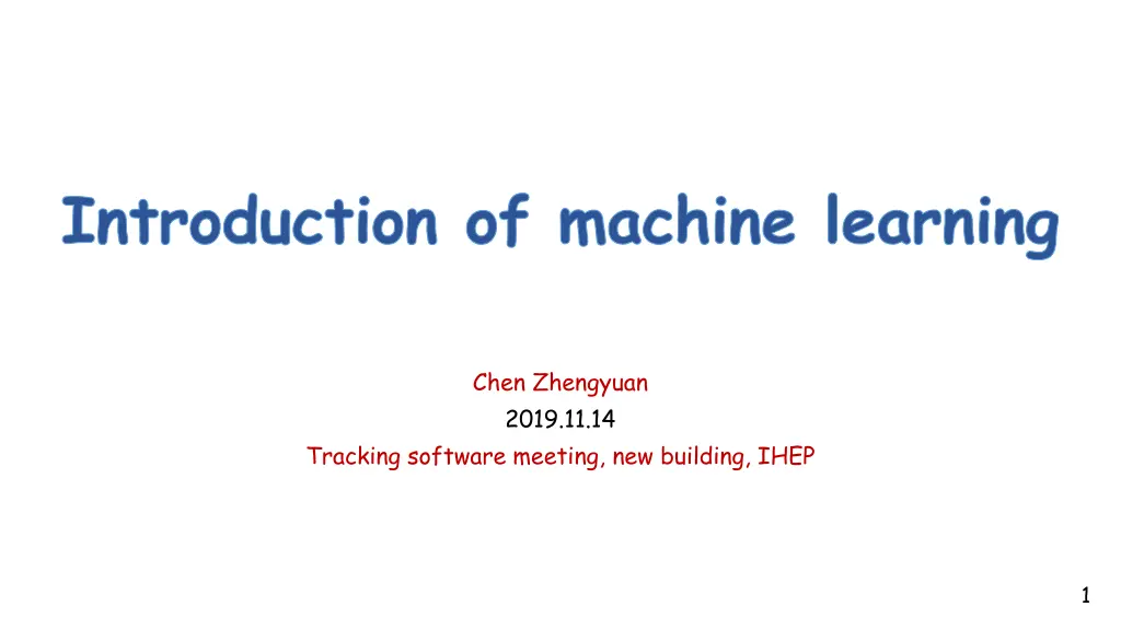 introduction of machine learning