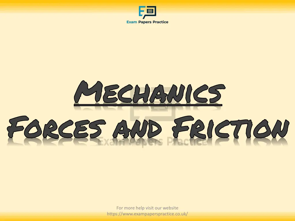 mechanics forces and friction