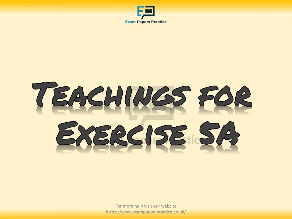 teachings for exercise 5a