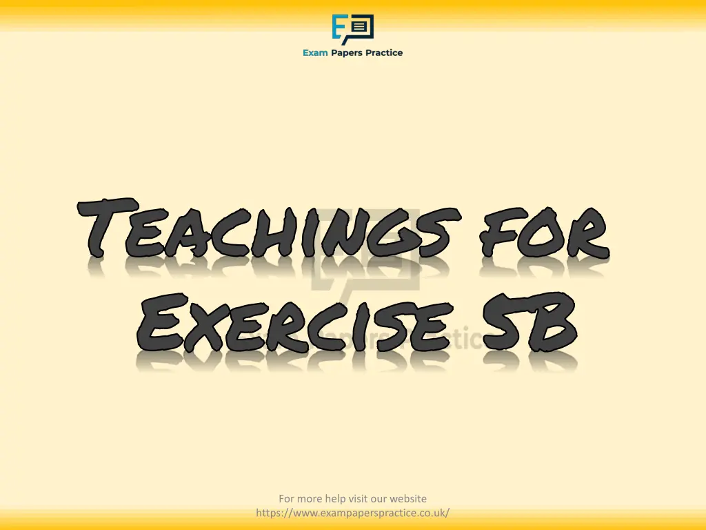 teachings for exercise 5b