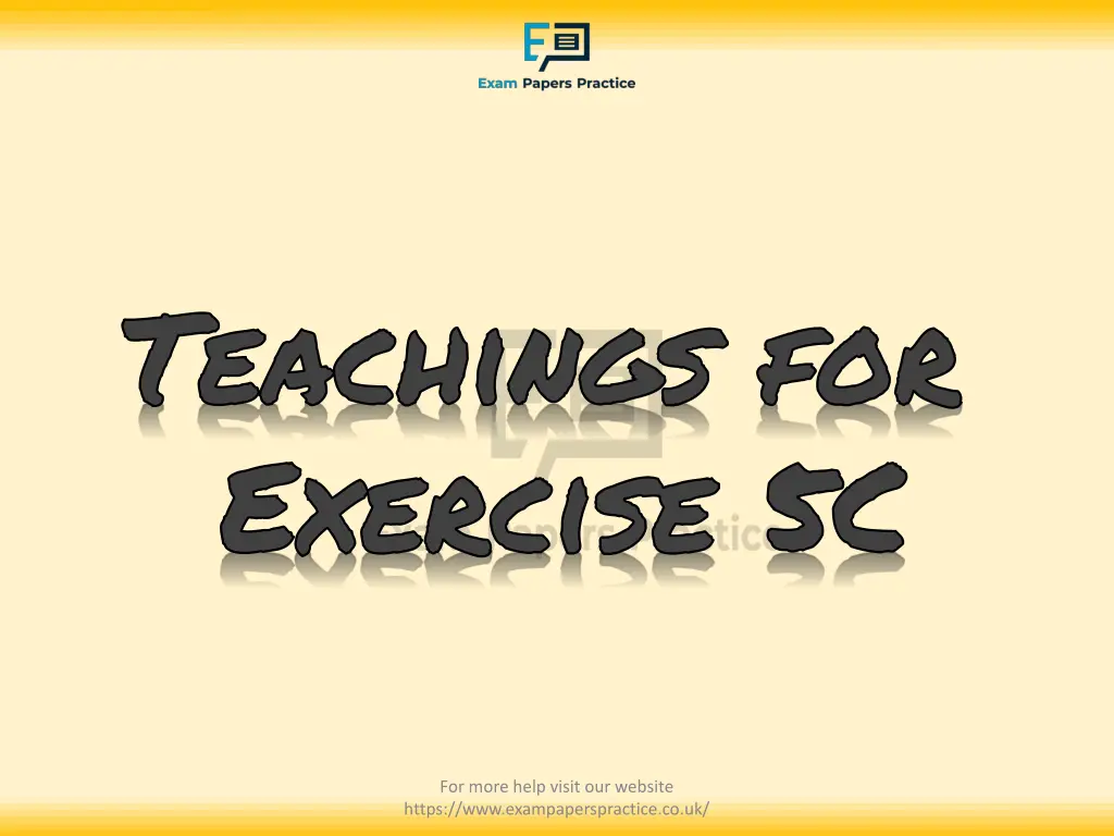 teachings for exercise 5c