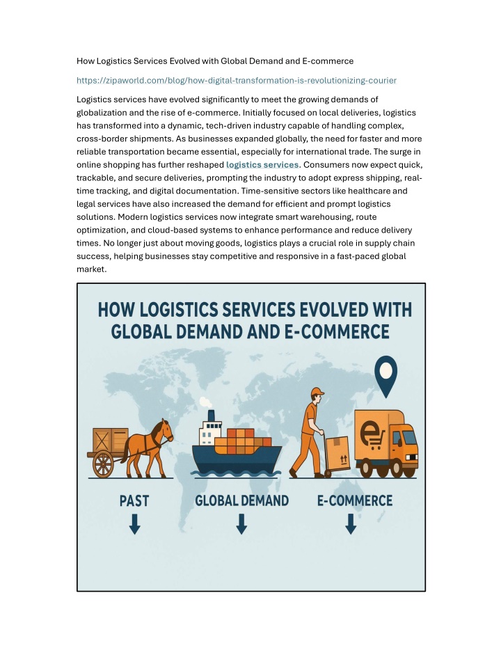 how logistics services evolved with global demand