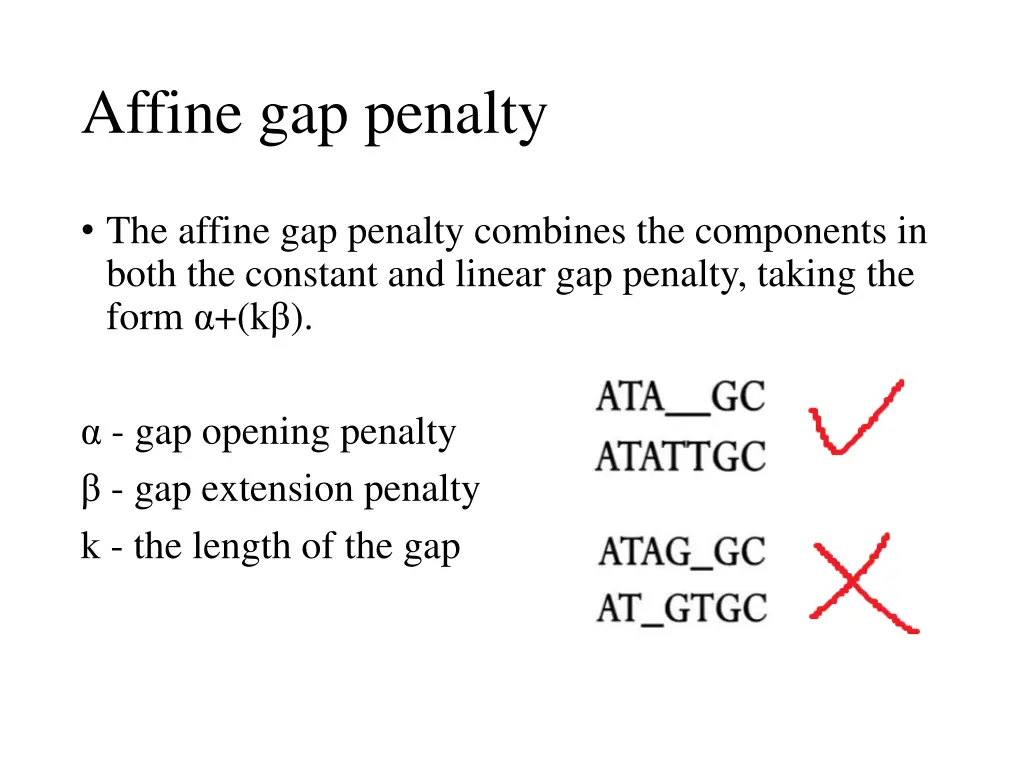 affine gap penalty