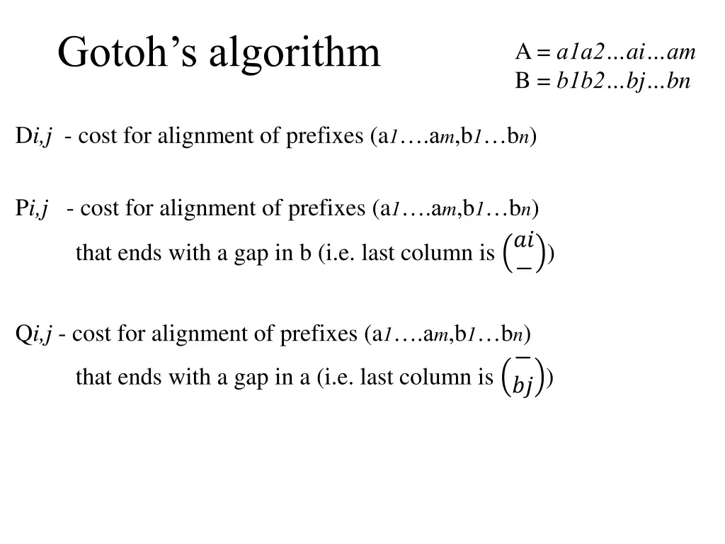 gotoh s algorithm
