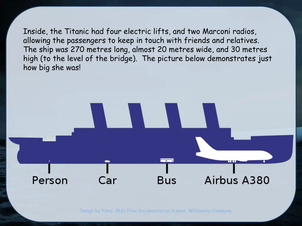 inside the titanic had four electric lifts