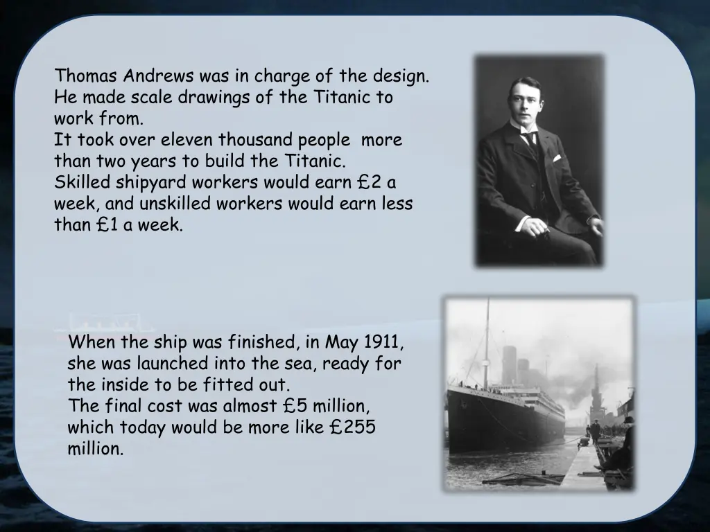 thomas andrews was in charge of the design