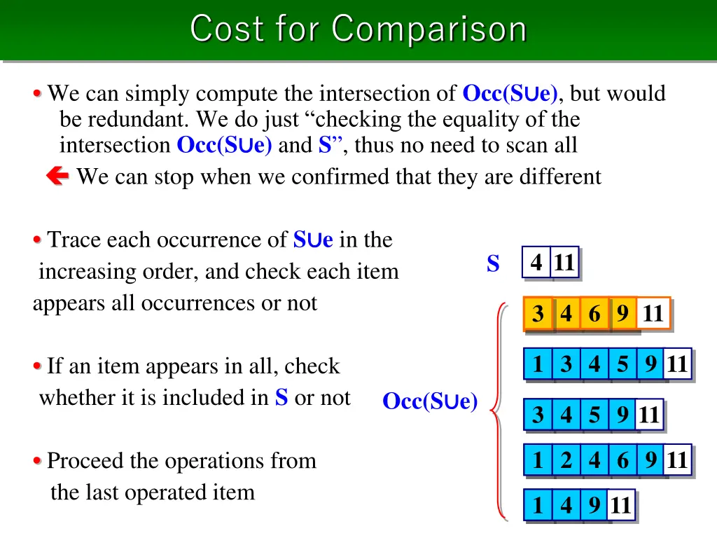 cost for comparison