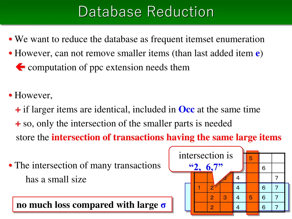 database reduction