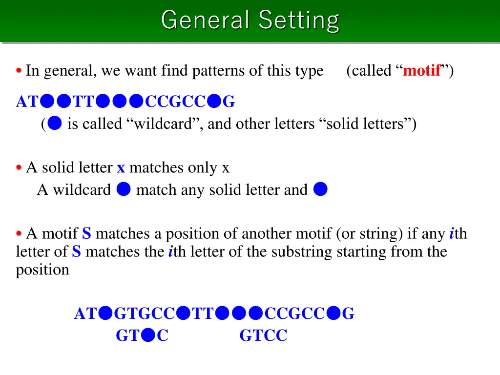 general setting