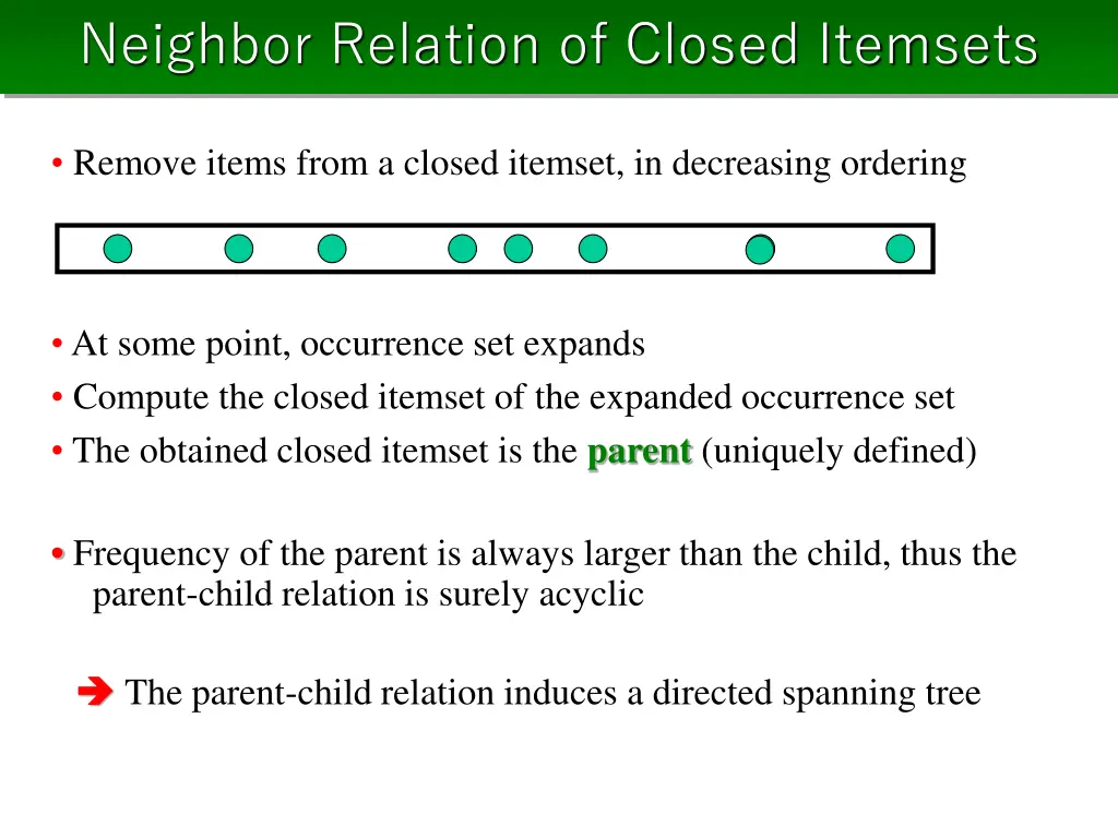 neighbor relation of closed itemsets